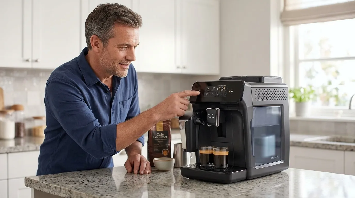 Detalhes técnicos de cafeteiras com moedor integrado para preparo doméstico