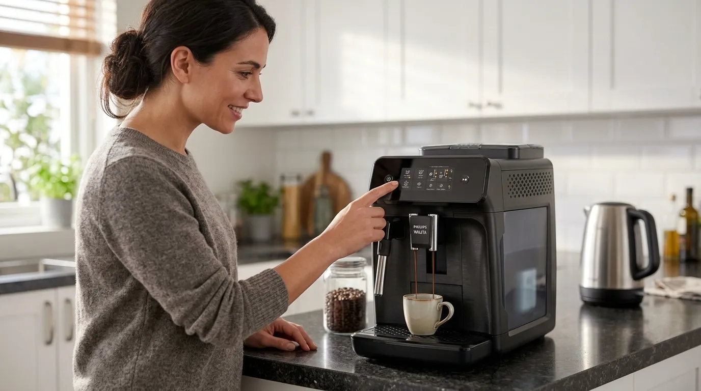 cafeteira philips walita série 1200 em uso doméstico